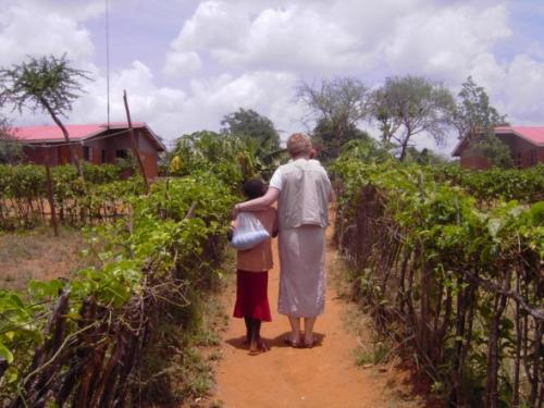 Carol and friend at Nyumbani Village